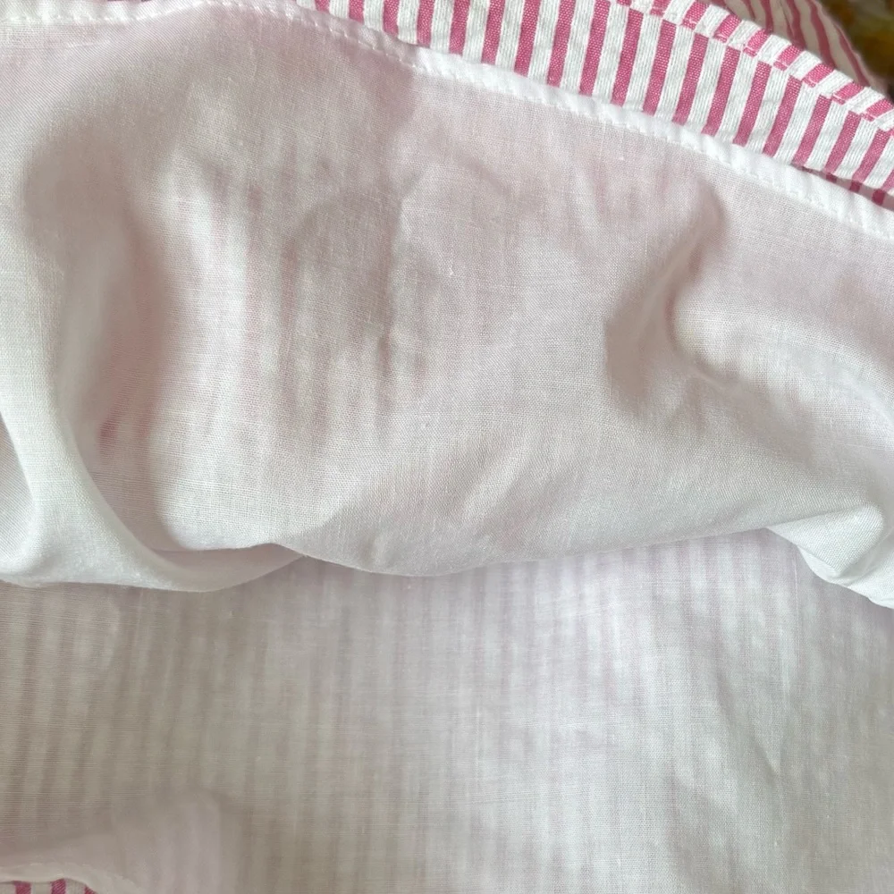 Rare Editions Girls Pink and White Striped Seersucker Dress Size 6